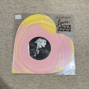 Lover Live from Paris Taylor Swift Heart Shaped Vinyl Record 2025 Version